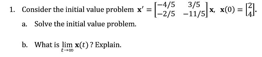 Solved 1. Consider the initial value problem | Chegg.com