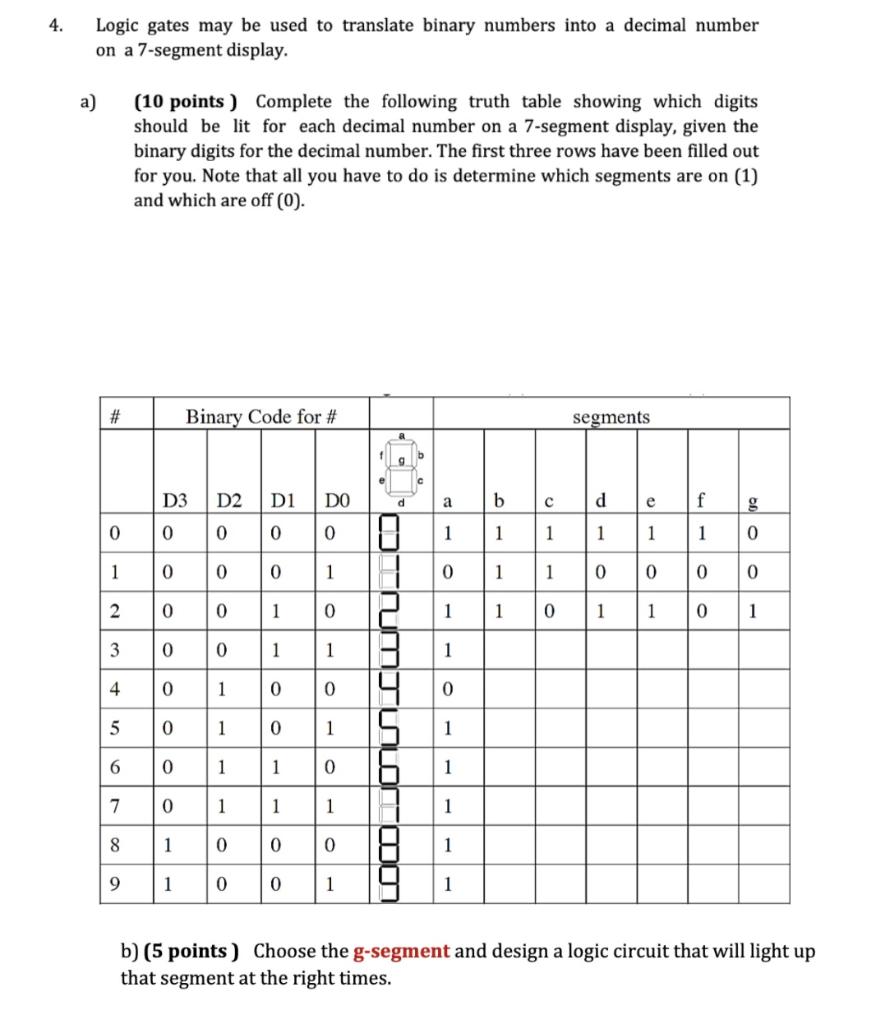 Solved 4. Logic gates may be used to translate binary | Chegg.com