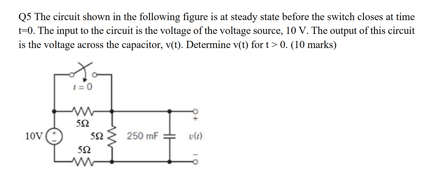 Solved Q5 The circuit shown in the following figure is at | Chegg.com