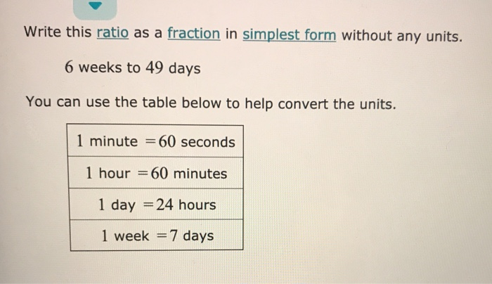 Solved Write this ratio as a fraction in simplest form | Chegg.com