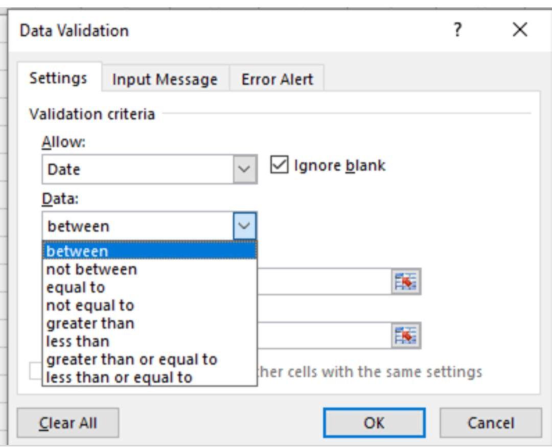 Data Validation ? х