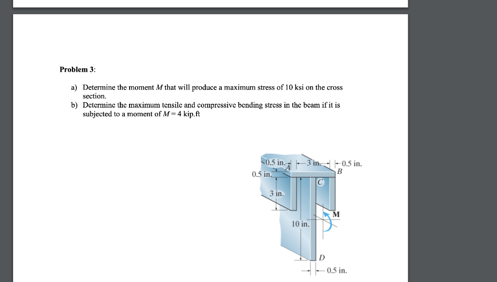 Solved a) Determine the moment M that will produce a maximum | Chegg.com
