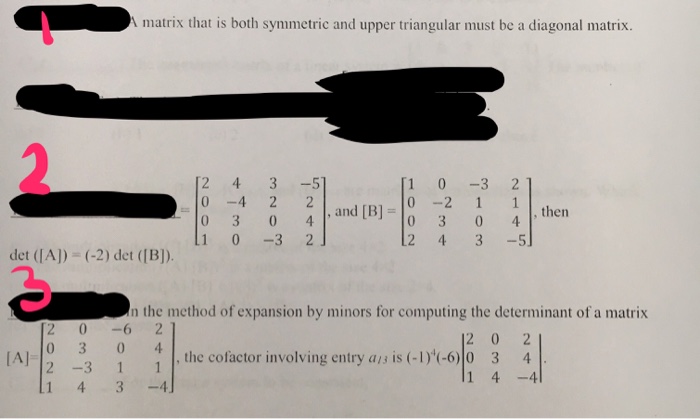 Solved A matrix that is both symmetric and upper triangular | Chegg.com