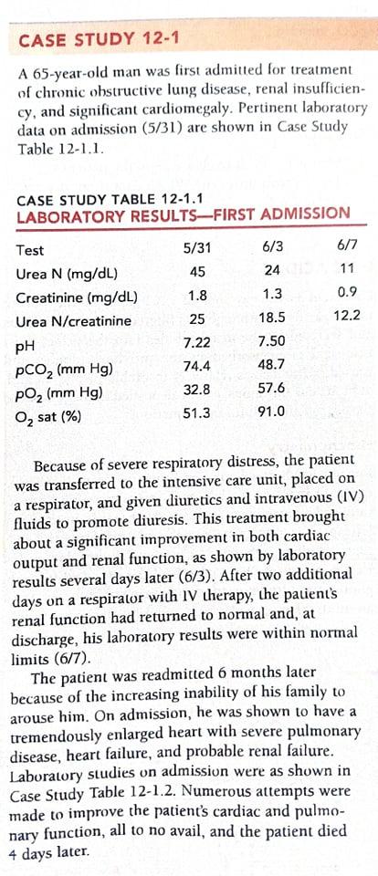 Solved CASE STUDY 12-1 A 65-year-old man was first admitted | Chegg.com