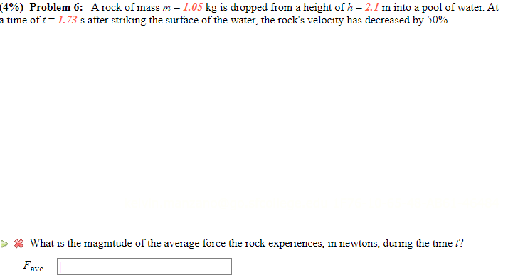 Solved What is the magnitude of the average force the rock | Chegg.com
