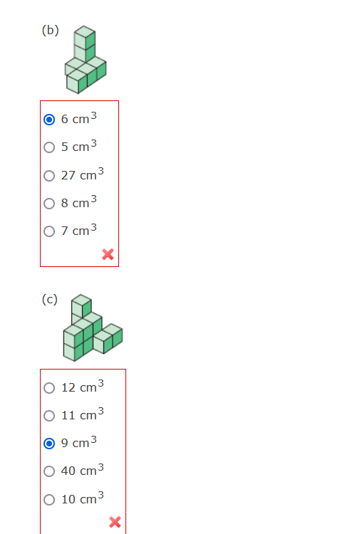 Finding Volume of Stacked Cubes 