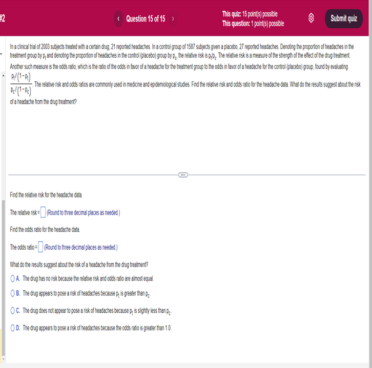 Solved In a clinical trial of 2003 subjects treated with a | Chegg.com