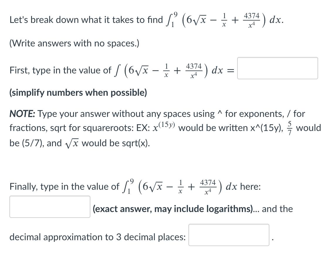 Let S Break Down What It Takes To Find ſ 6 8 Chegg Com