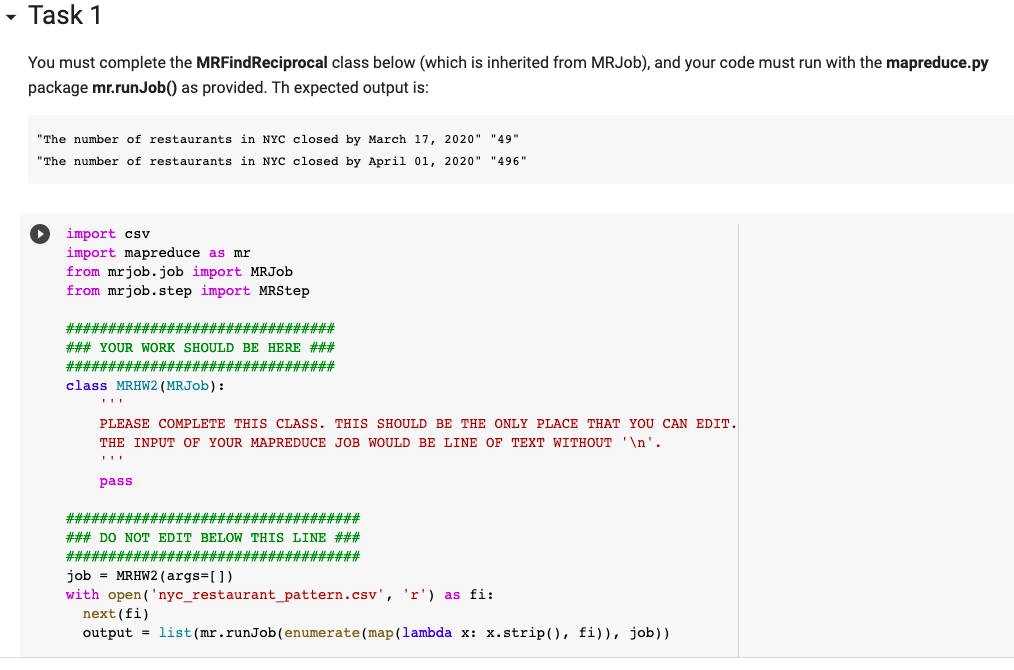MapReduce and mrJob Homework Help! This homework | Chegg.com