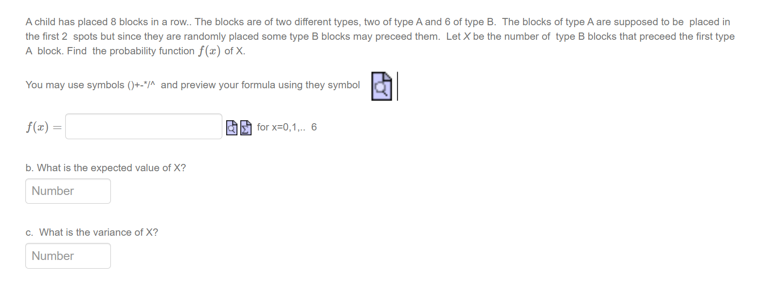 Solved A child has placed 8 blocks in a row.. The blocks are