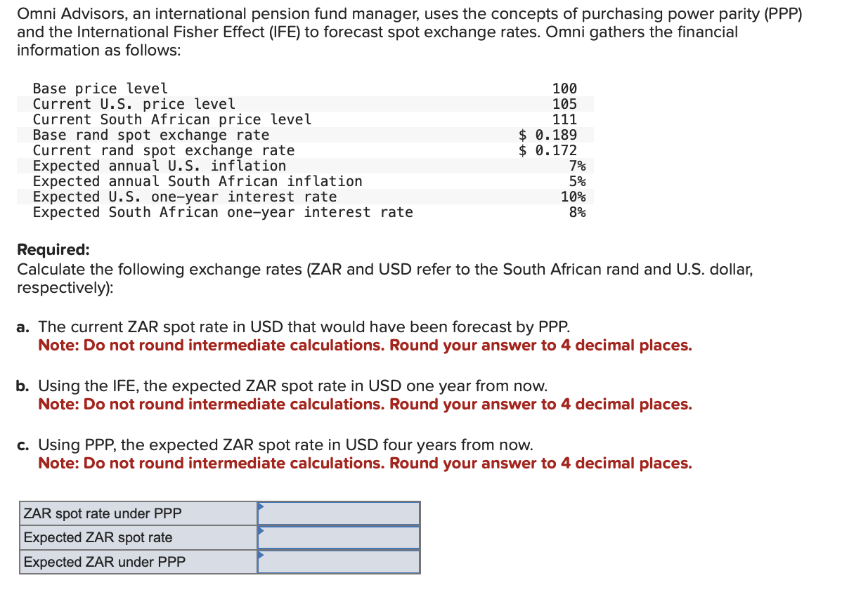 Solved Omni Advisors, An International Pension Fund Manager, | Chegg.com