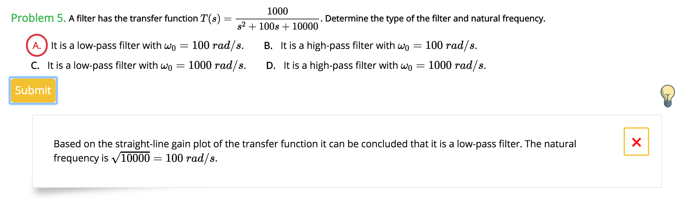 Solved Im confused on how to determine the filter type of a | Chegg.com