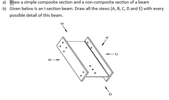 Solved a) ﻿Draw a simple composite section and a | Chegg.com