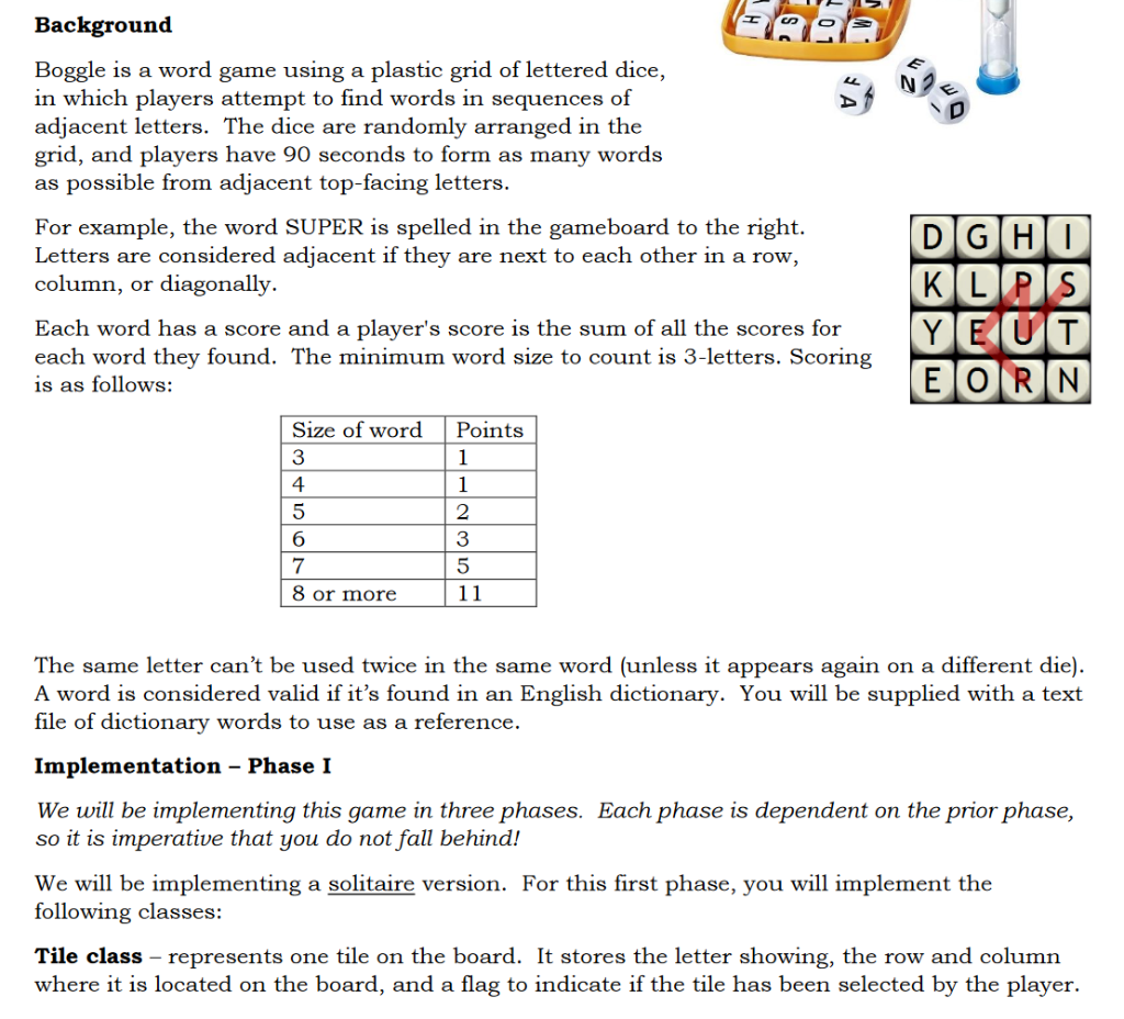 Background Boggle is a word game using a plastic grid Chegg