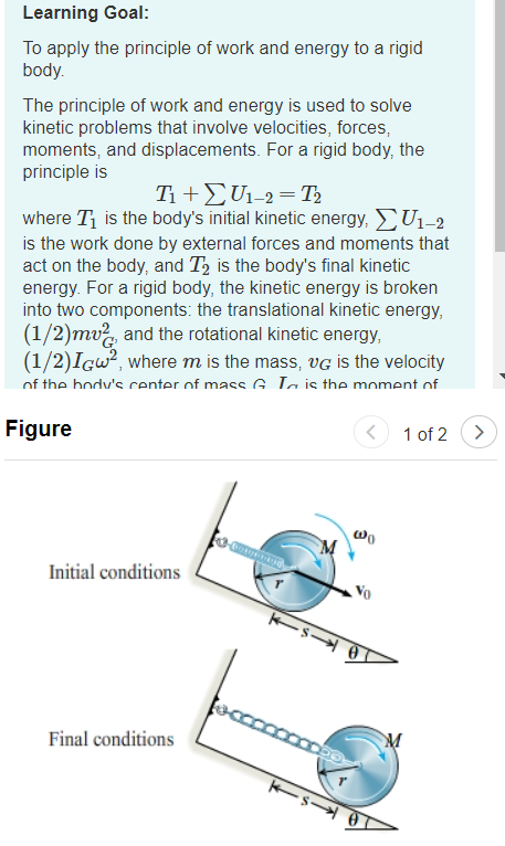 Solved Learning Goal: To Apply The Principle Of Work And | Chegg.com