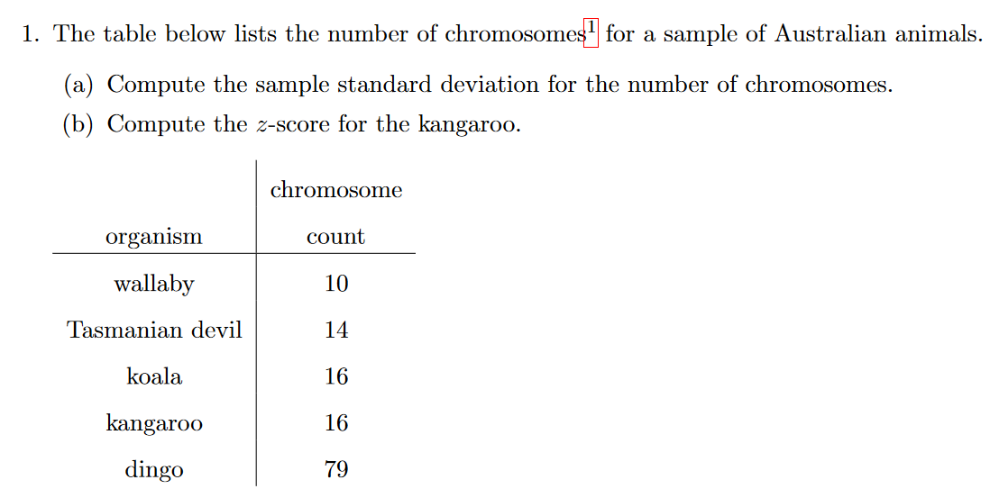 Solved 1. The table below lists the number of chromosomes 1 