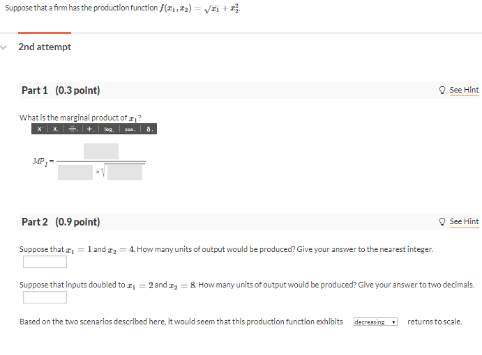 Solved Suppose that a firm has the production function | Chegg.com