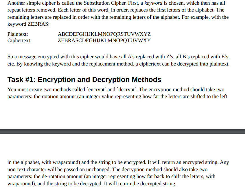 Solved Another Simple Cipher Is Called The Substitution | Chegg.com