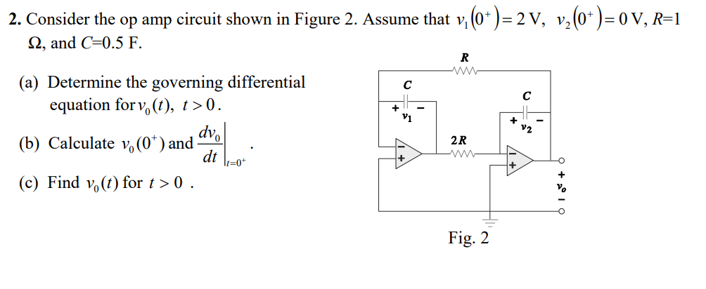 Solved 2. Consider the op amp circuit shown in Figure 2. | Chegg.com