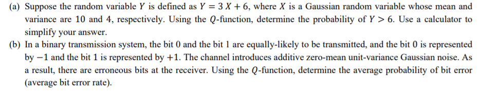 Solved (a) Suppose the random variable Y is defined as Y = 3 | Chegg.com