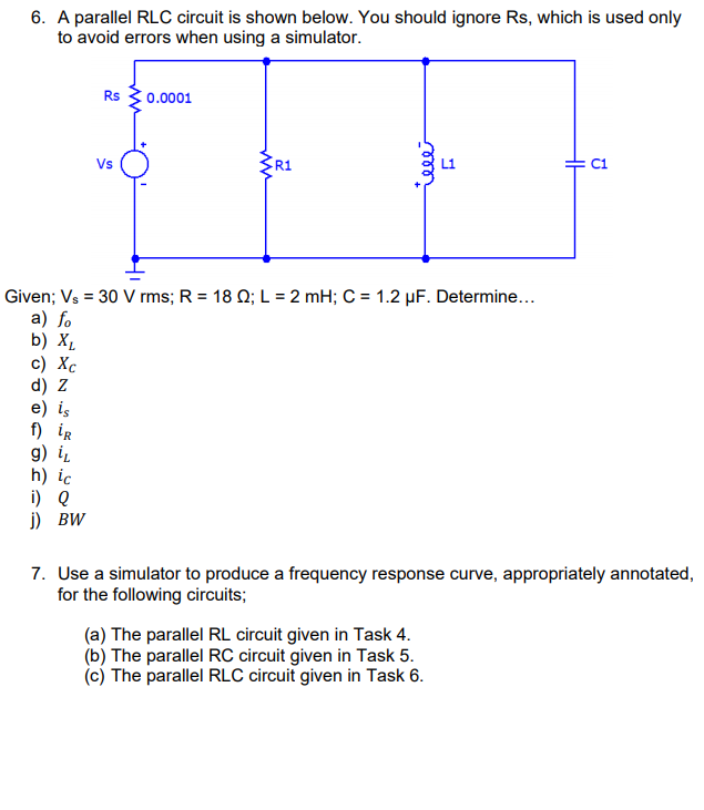 Solved 4. A parallel RL circuit is shown below. You should | Chegg.com