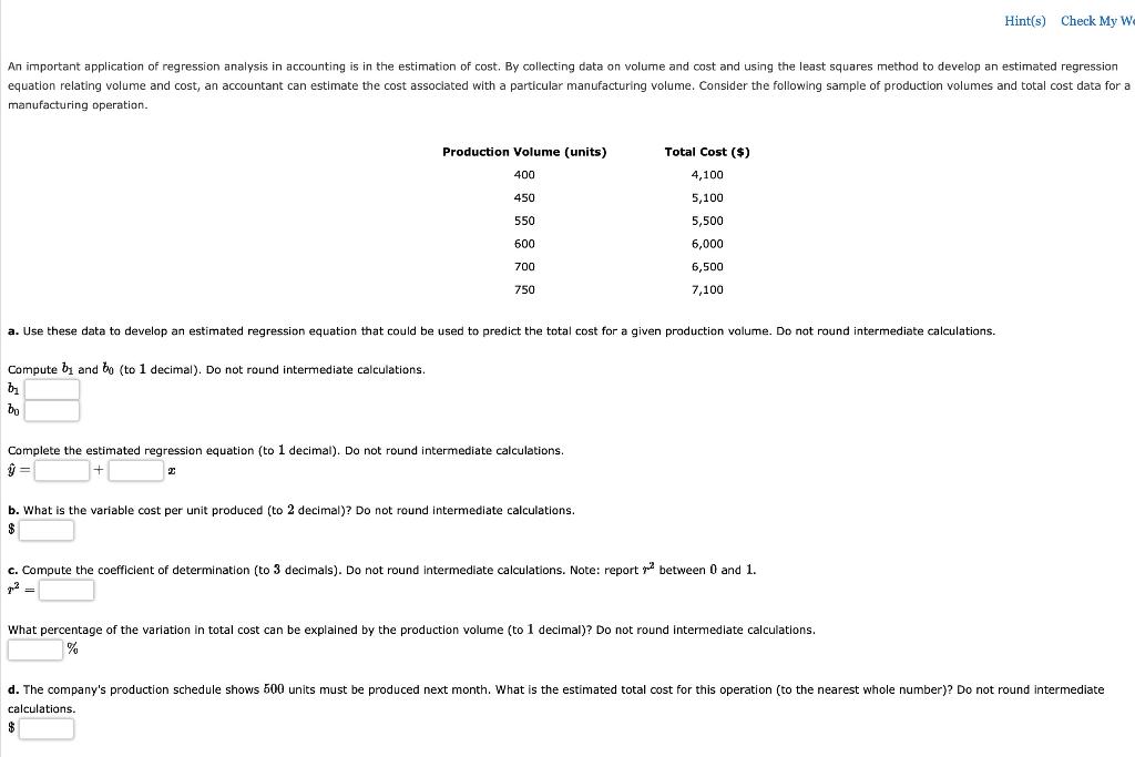 Solved Manufacturing Operation. Compute B1 And B0 (to 1 | Chegg.com