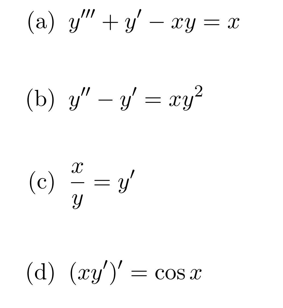 Solved a y y xy x b y y xy2 c yx y d chegg