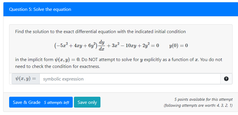 Solved Find the solution to the exact differential equation | Chegg.com