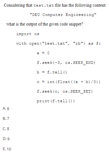 Solved Considering that test.txt file has the following | Chegg.com