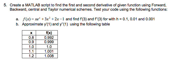 5. Create a MATLAB script to find the first and | Chegg.com