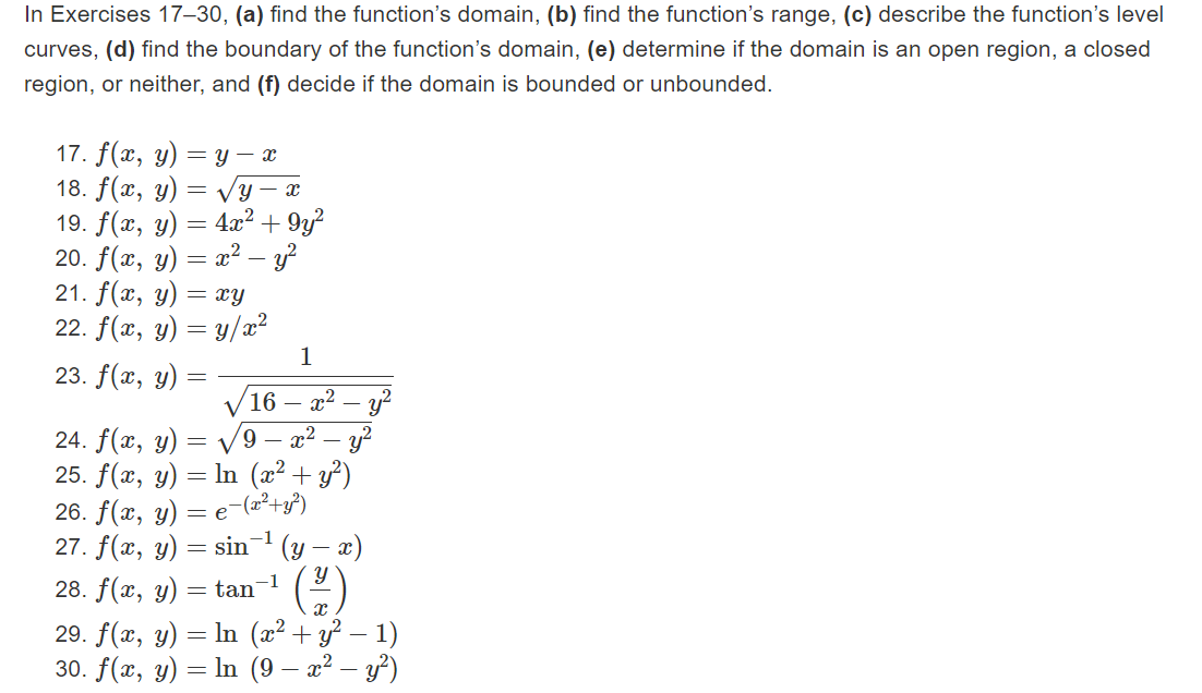 Solved In Exercises 17-30, (a) Find The Function's Domain, | Chegg.com