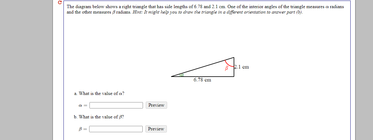 Solved с The Diagram Below Shows A Right Triangle That Has | Chegg.com