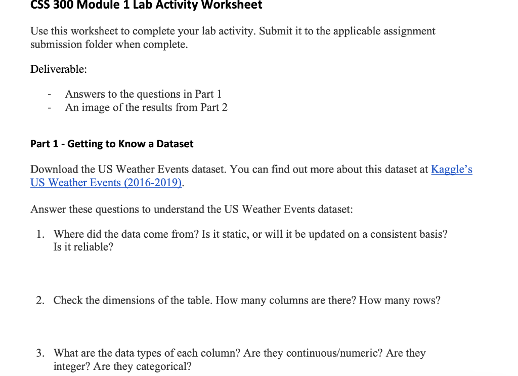 Solved CSS 300 Module 1 Lab Activity Worksheet Use this | Chegg.com