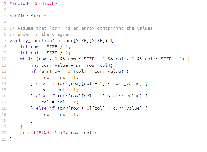 Solved \#define SIZE 5 // Assume that 'arr' is an array | Chegg.com