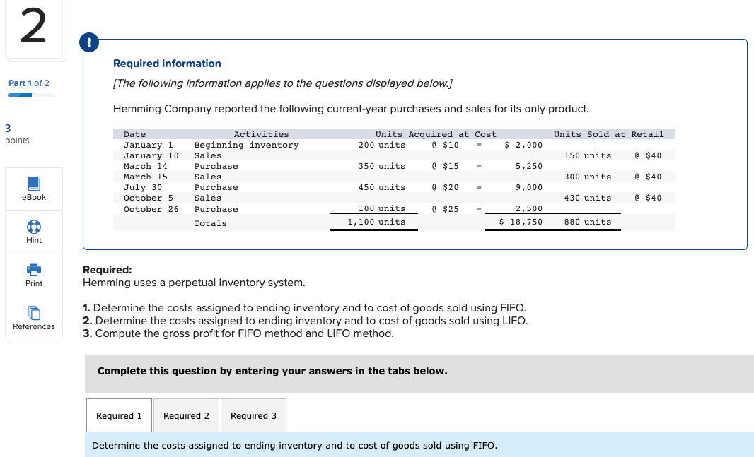 Solved Determine the costs assigned to ending inventory and | Chegg.com