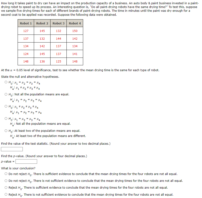 Solved How long it takes paint to dry can have an impact on