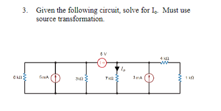 Solved Given The Following Circuit, Solve For I0. Must Use | Chegg.com