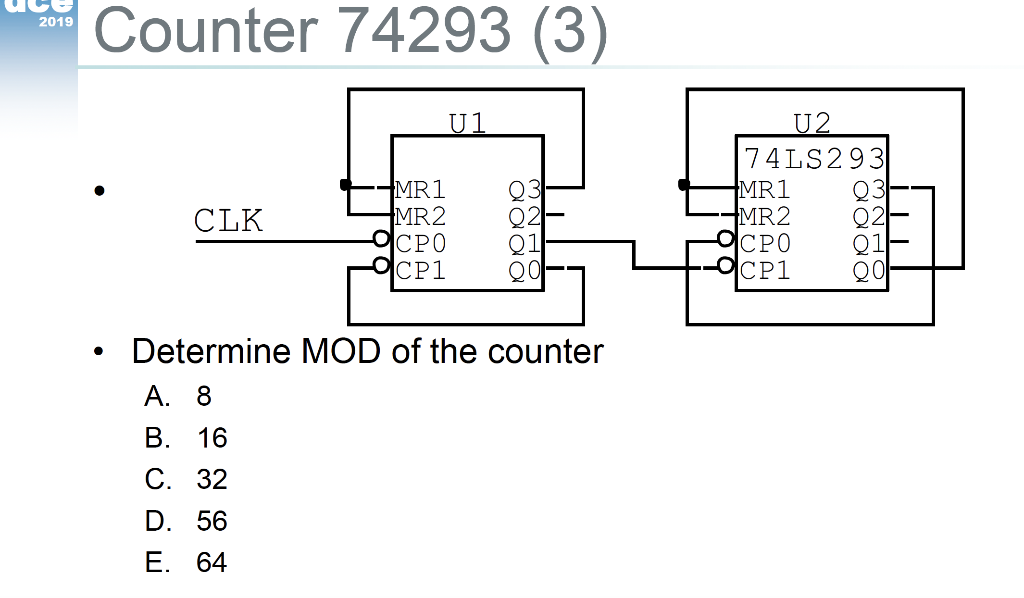 Solved Counter 74293 (3) - Determine MOD of the counter A. 8 | Chegg.com