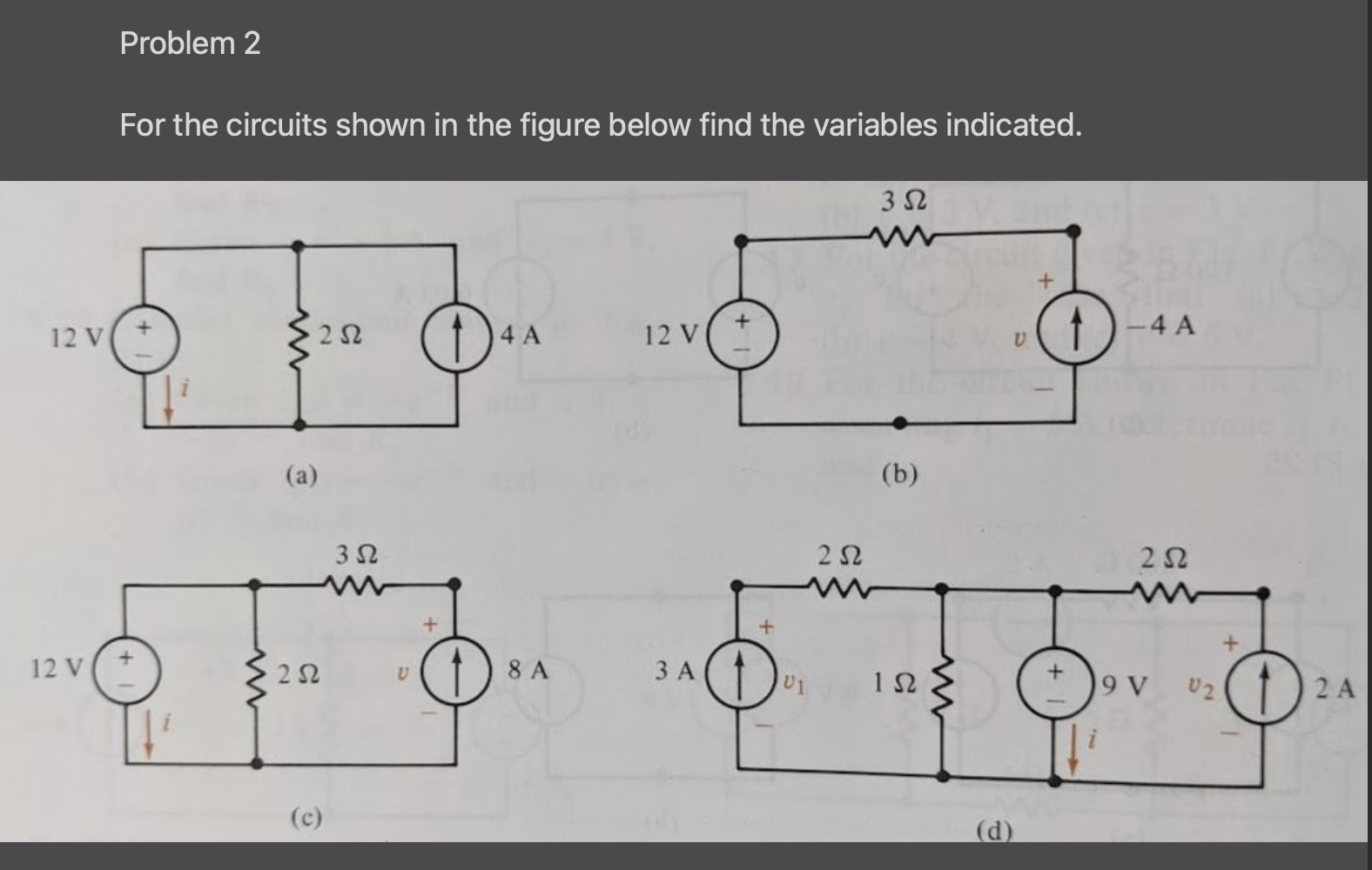 Solved Problem 2 For The Circuits Shown In The Figure Below | Chegg.com