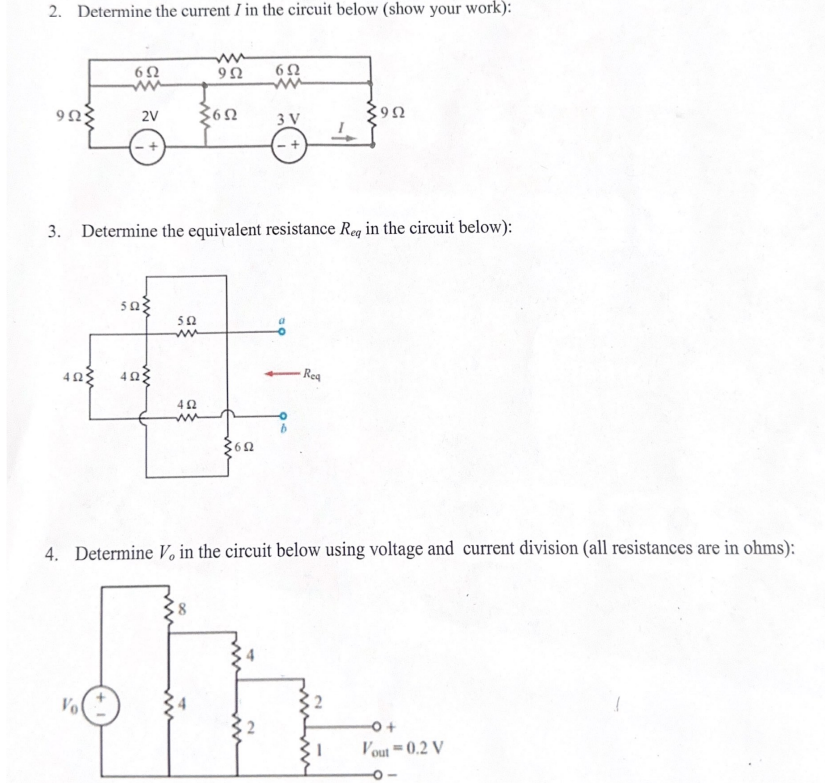 Solved 2. Determine the current I in the circuit below (show | Chegg.com