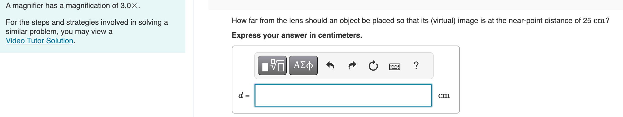 Solved A magnifier has a magnification of 3.0×. For the | Chegg.com