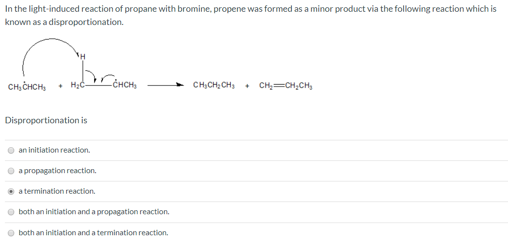 Solved In the lightinduced reaction of propane with