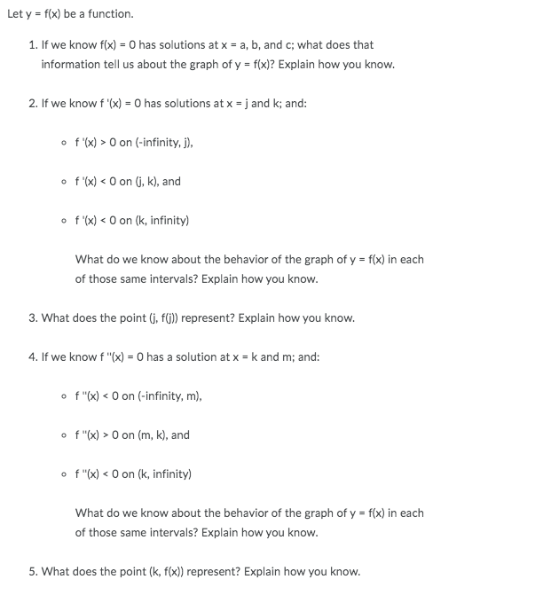 Solved Let Y F X Be A Function 1 If We Know F X 0 Chegg Com