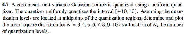 Solved 4.7 A zero-mean, unit-variance Gaussian source is | Chegg.com