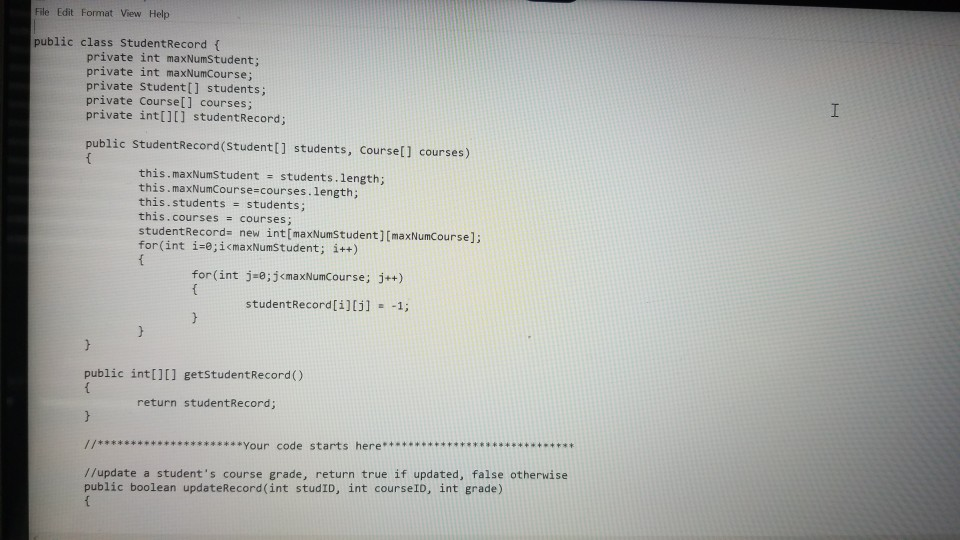 Solved Course - Notepad File Edit Format View Help import | Chegg.com