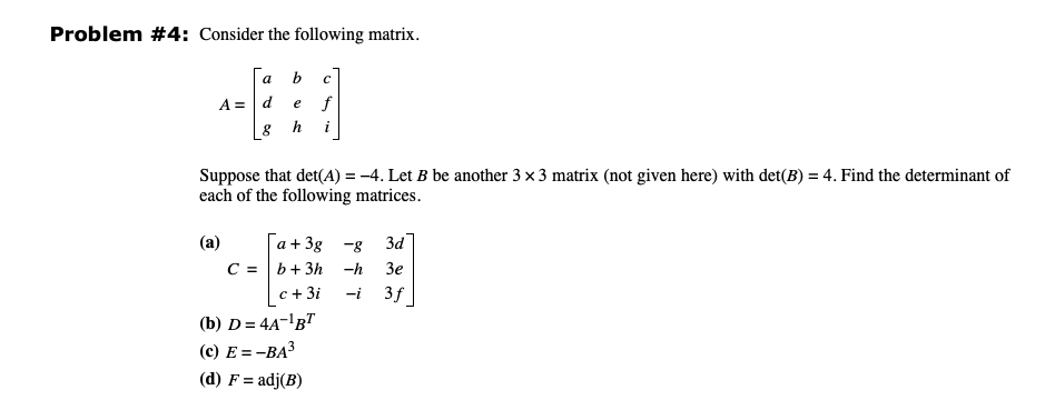 Solved Problem #4: Consider The Following | Chegg.com