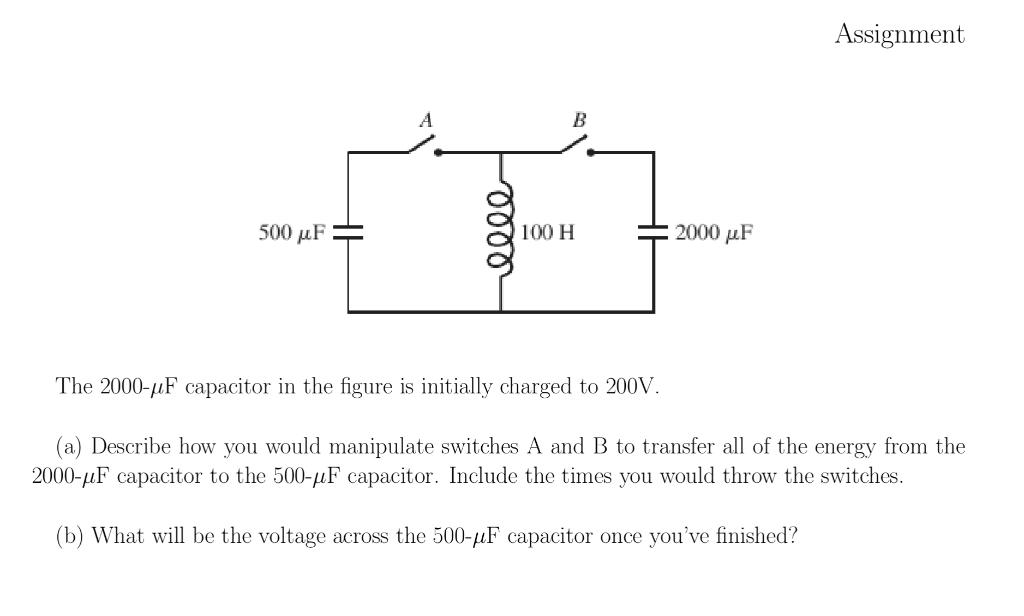 Solved Assignment The 2000−μF capacitor in the figure is | Chegg.com