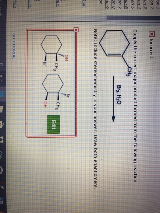 Solved On 2 XIncorrect Supply The Correct Major Product Chegg