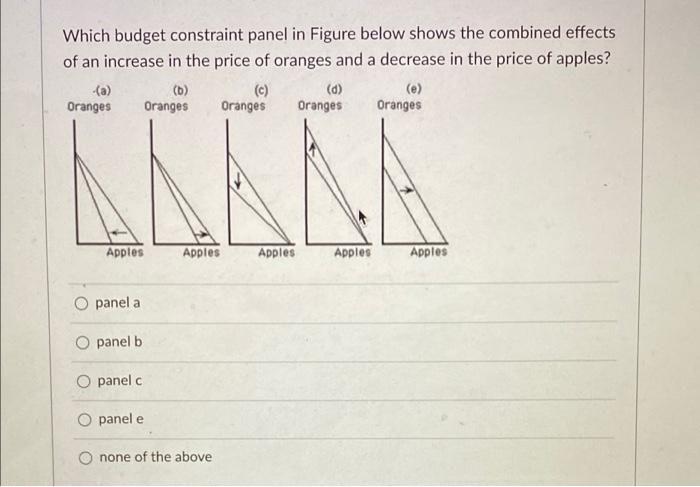 Solved Which budget constraint panel in Figure below shows | Chegg.com