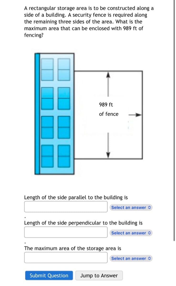 Solved A rectangular storage area is to be constructed along | Chegg.com